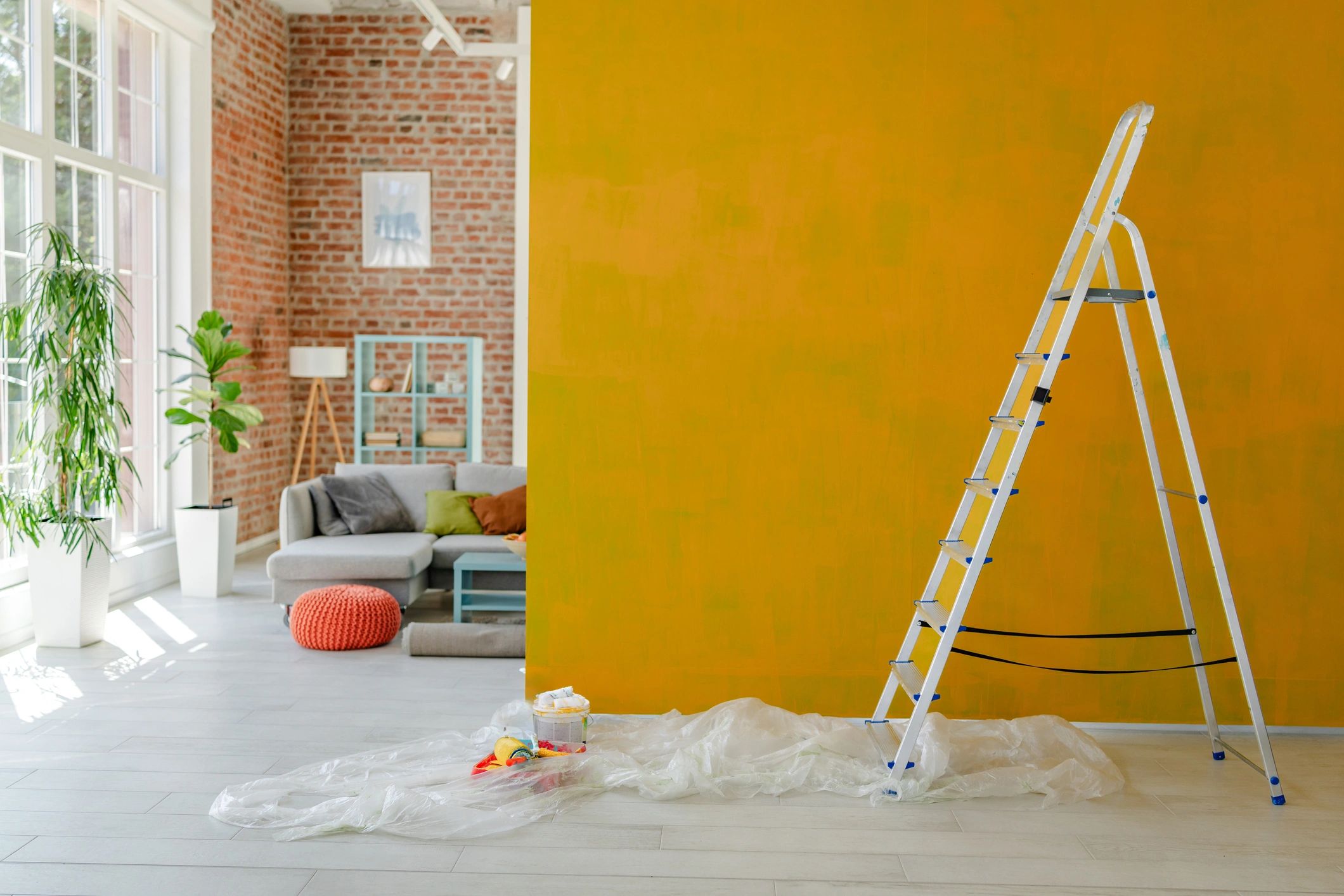 Home improvement scene supporting call to action